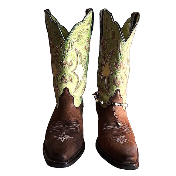 Ariat Green Mid-Calf Boots with Western Flair - Picture 3 of 10